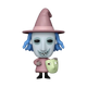 Funko Pop! vinyl figure of the character The Wicked Witch of the Hour from The Nightmare Before Christmas, featuring a pale blue mask, blue hair, a pink hat and dress, and holding a light green mask.