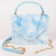 Tie Dye Fur Flap Bag: Blue