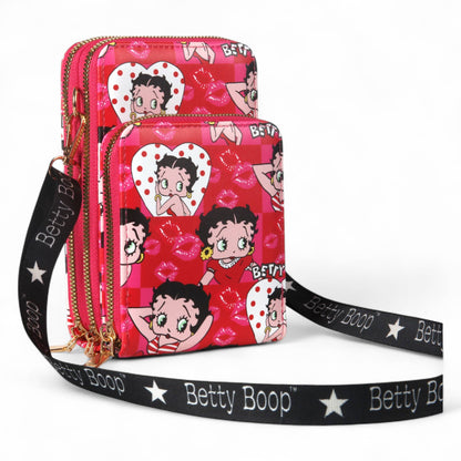 Betty Boop Pink PVC Crossbody Wallet Bag