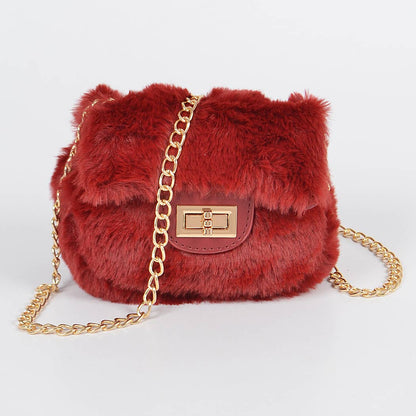 Faux Fur Mini Bag: Green