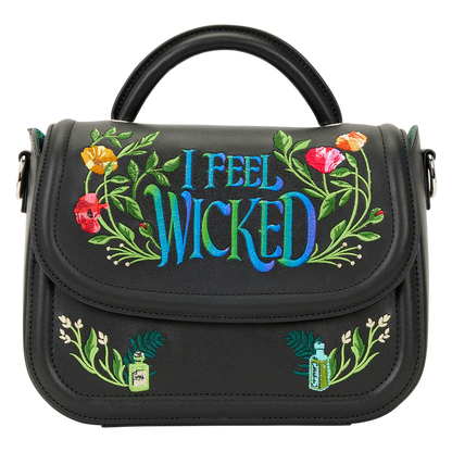 Loungefly Wicked For Good I Feel Wicked Floral Embroidered Crossbody Bag