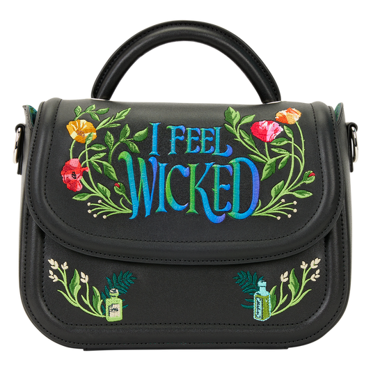 Loungefly Wicked For Good I Feel Wicked Floral Embroidered Crossbody Bag