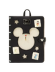 Black notebook with Mickey Mouse design and decorative elements on a white background