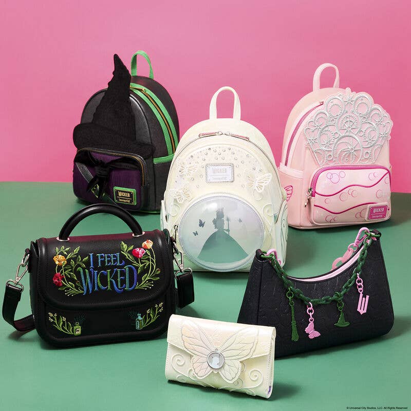 Loungefly Wicked For Good I Feel Wicked Floral Embroidered Crossbody Bag