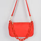 Nylon Shoulder Bag W/Acrylic Chain: Red
