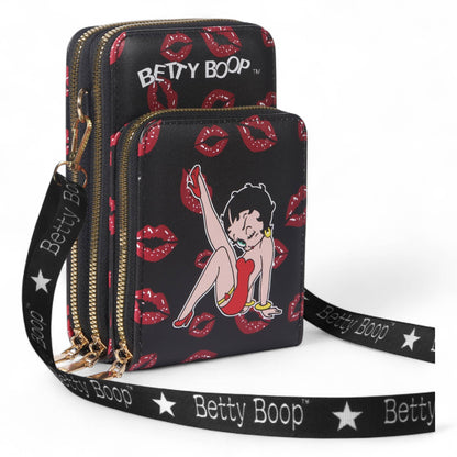 Betty Boop Pink PVC Crossbody Wallet Bag