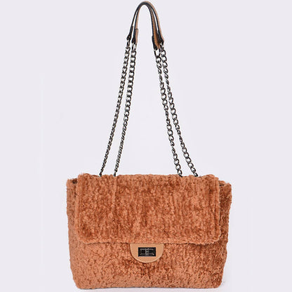 Faux Fur Clutch: Dark Pink