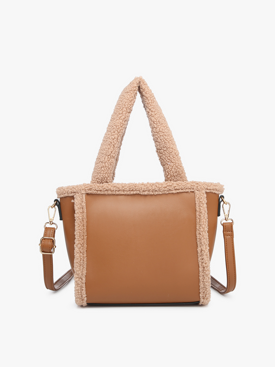 Helsinki Sherpa Trim Satchel/Crossbody | JN2378 : Off White/Black