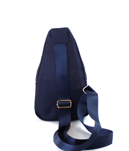 Polished Nylon Sling Bag - Sleek Multi-Pocket Chest Pack