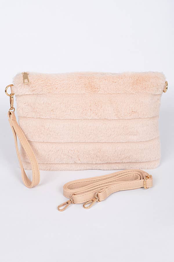 Faux Fur Charming Clutch PPC5828: Black