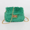 Faux Fur Mini Bag: Green