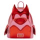 Pink and red backpack with Marvel logo on a white background