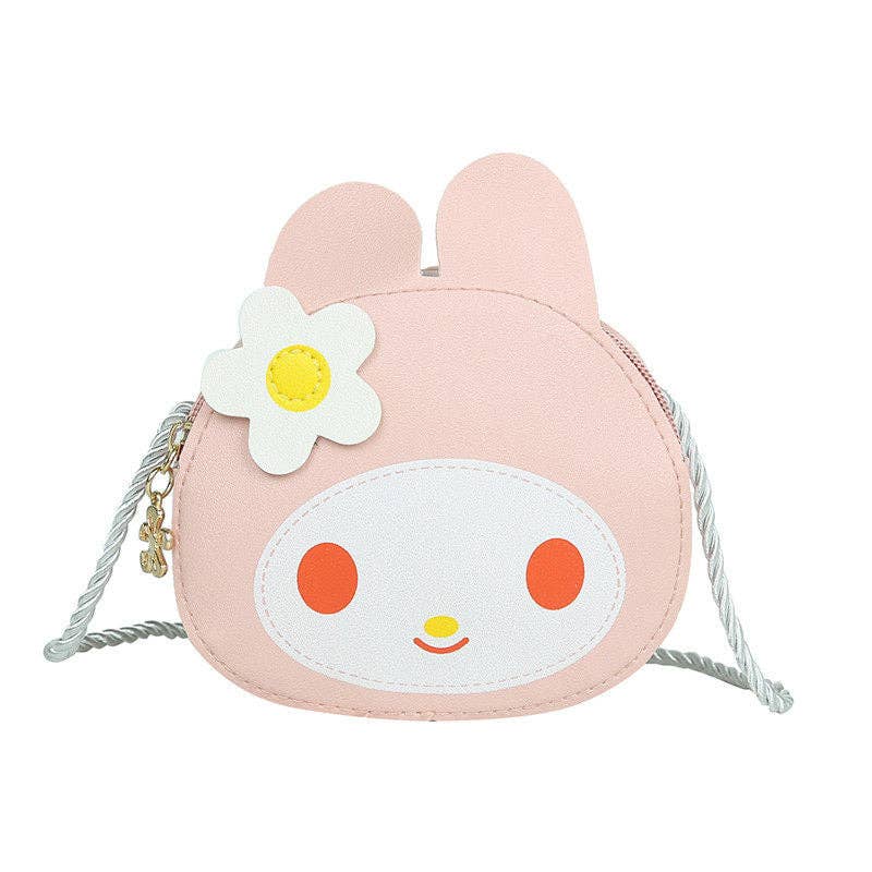 Kids Cartoon Bunny Crossbody Coin Purse: Yellow