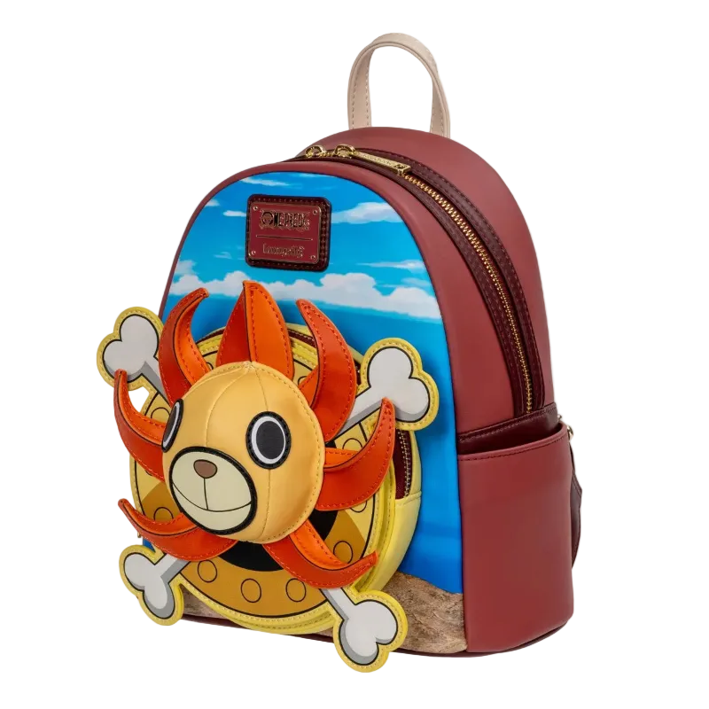 Backpack with cartoon character design on a white background
