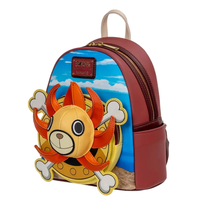 Backpack with cartoon character design on a white background