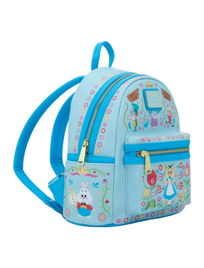 Alice in Wonderland Floral Folk Art Mini Backpack Exclusive Loungefly Disney
