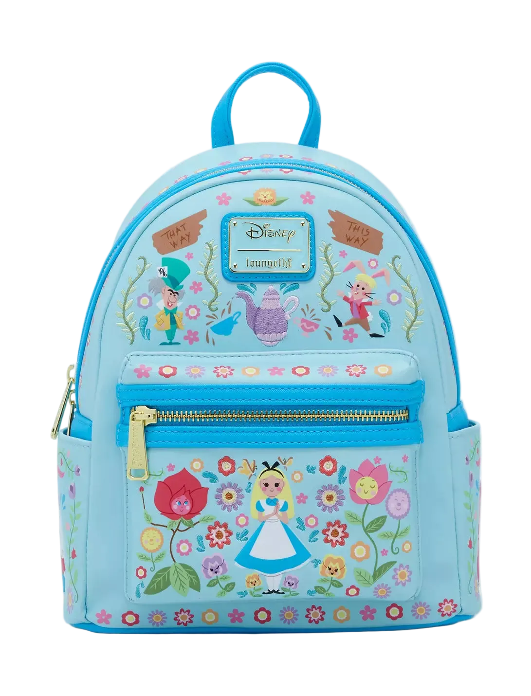 Alice in Wonderland Floral Folk Art Mini Backpack Exclusive Loungefly Disney