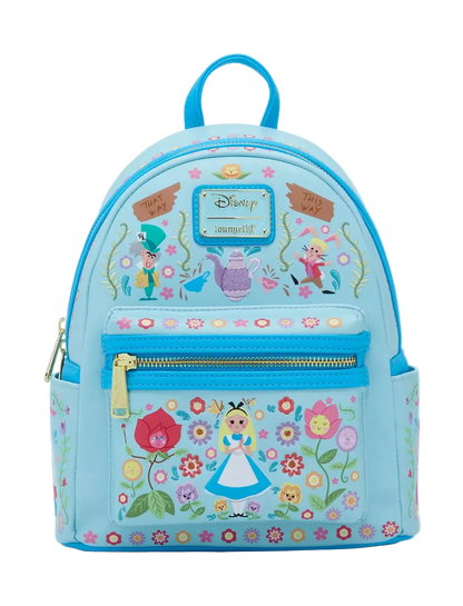 Alice in Wonderland Floral Folk Art Mini Backpack Exclusive Loungefly Disney