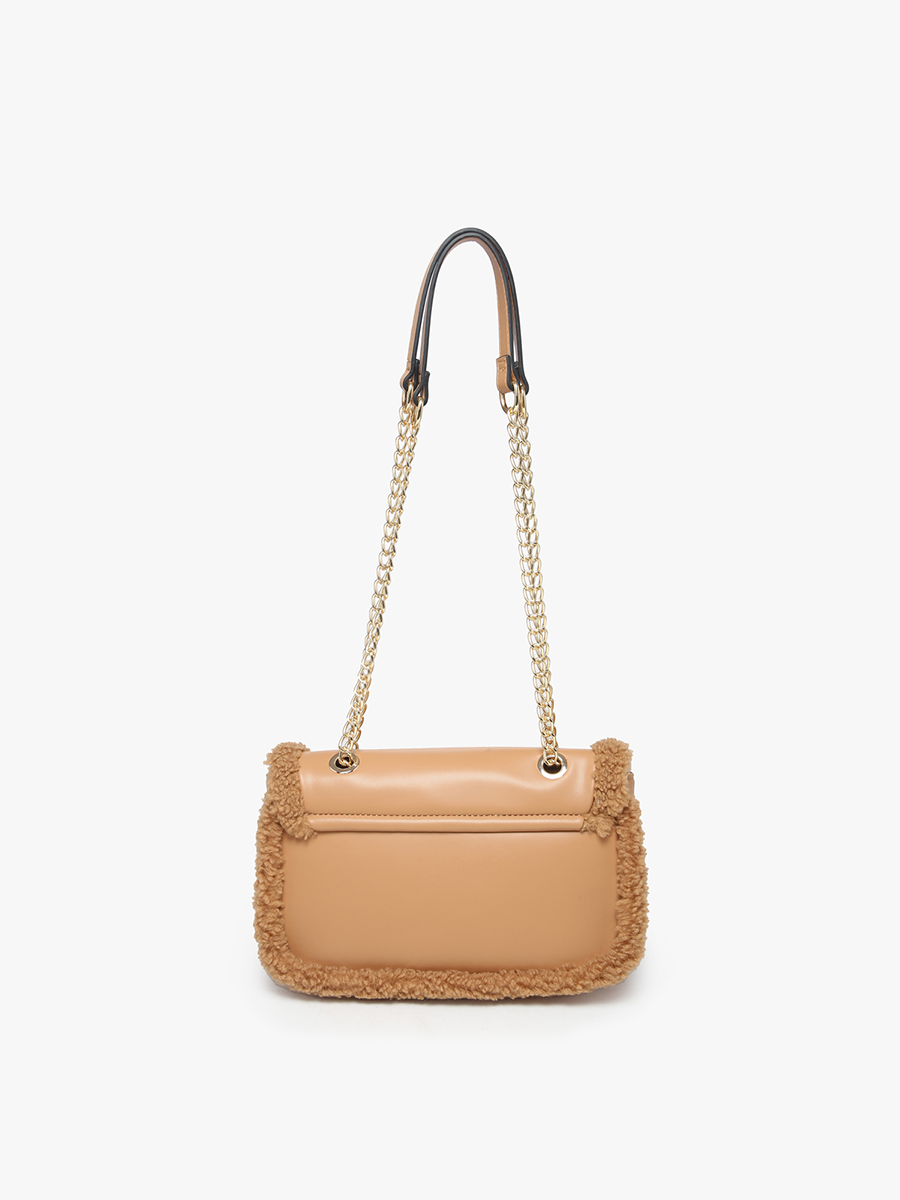 Coco Sherpa Trim Crossbody Bag – Chain Strap | M2356 : Brown