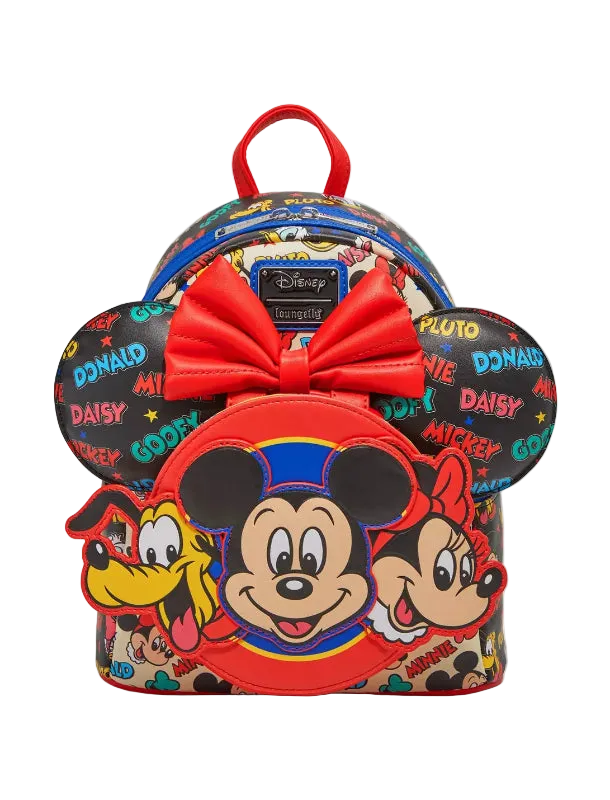 Backpack with cartoon character design on a white background