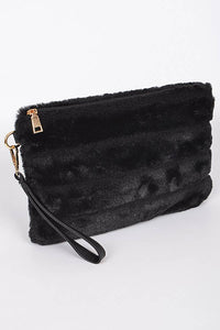 Faux Fur Charming Clutch PPC5828: Black