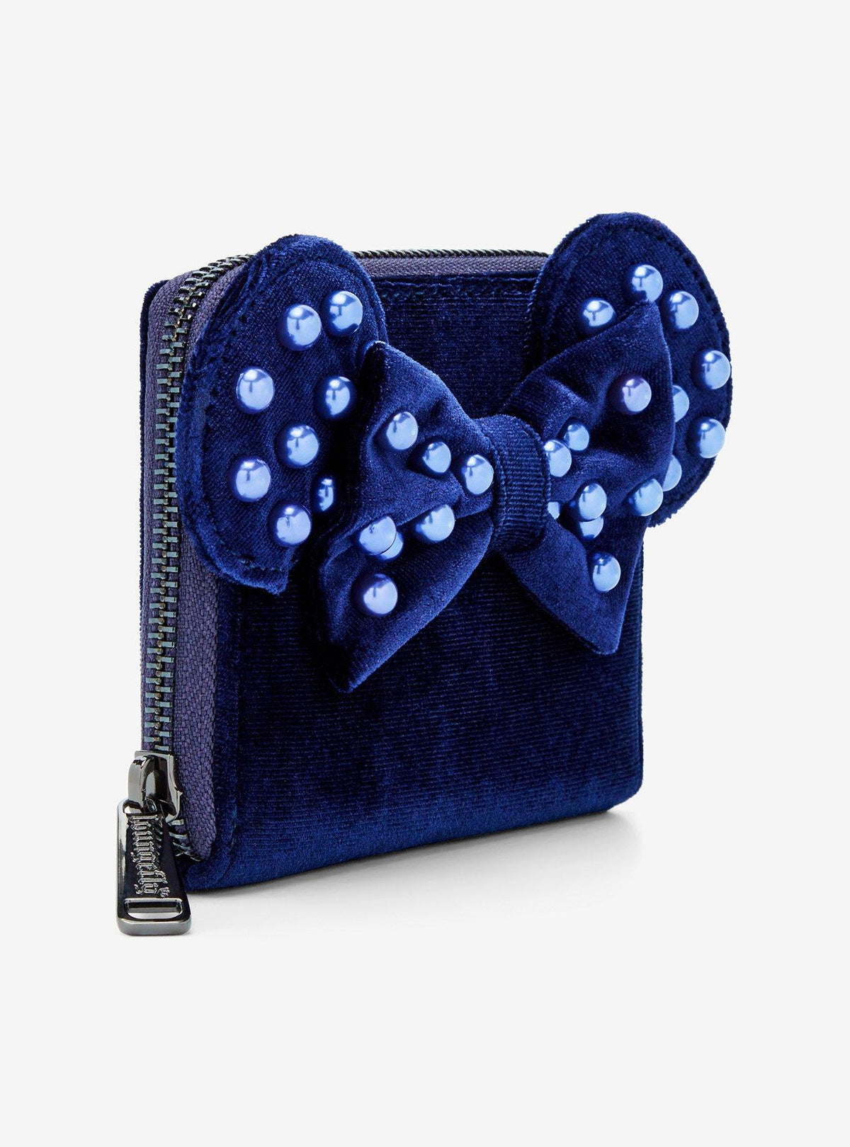 Minnie Mouse Velvet Pearl Ears Zip Wallet