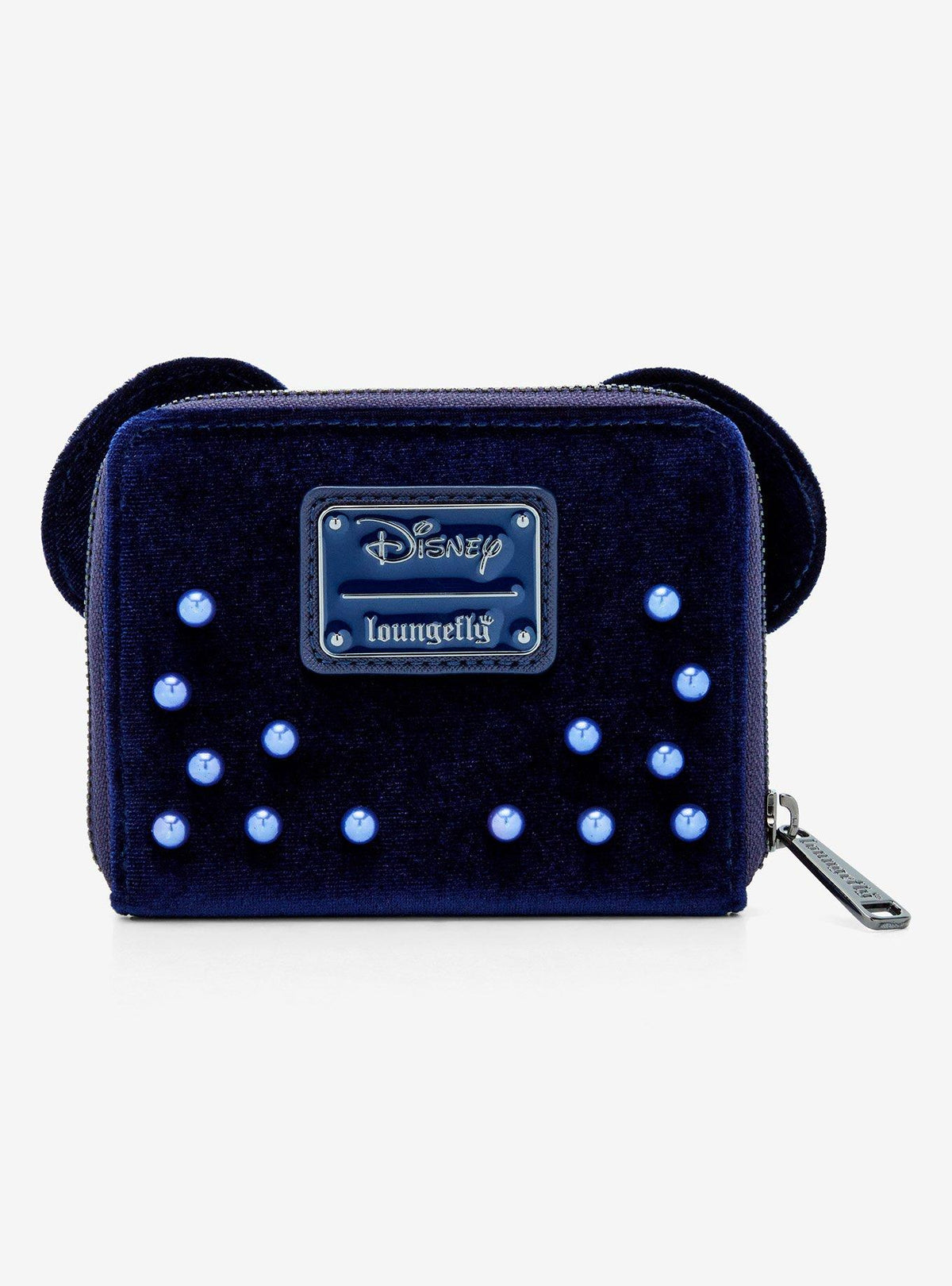 Minnie Mouse Velvet Pearl Ears Zip Wallet