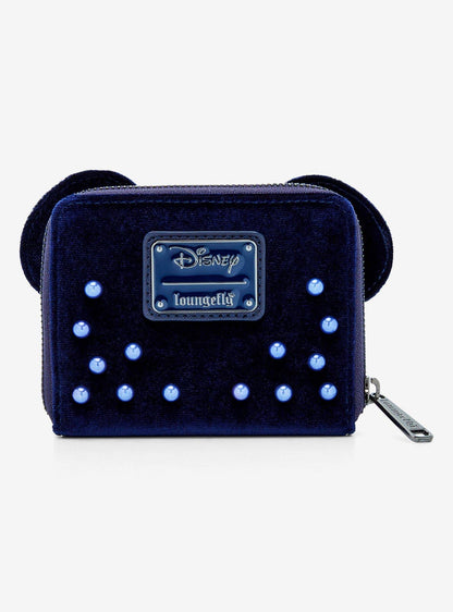 Minnie Mouse Velvet Pearl Ears Zip Wallet