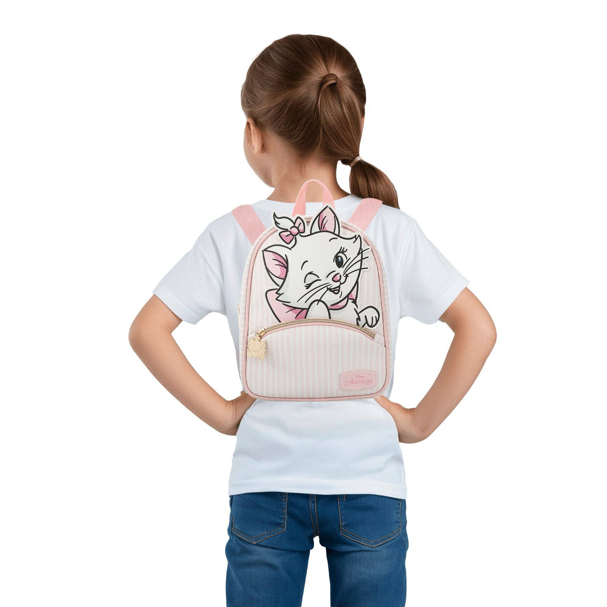 Aristocats Marie Winking Pink & White 10.5" Mini PU Backpack
