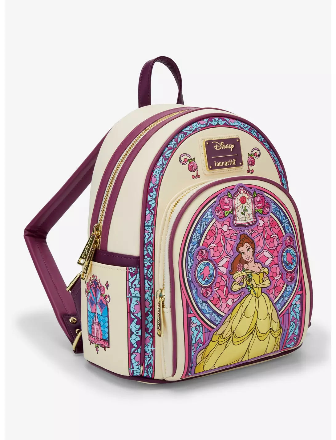 Loungefly Disney Beauty and the Beast Belle Stained Glass Portrait Mini Backpack