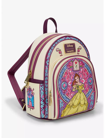 Loungefly Disney Beauty and the Beast Belle Stained Glass Portrait Mini Backpack