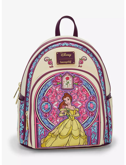 Loungefly Disney Beauty and the Beast Belle Stained Glass Portrait Mini Backpack