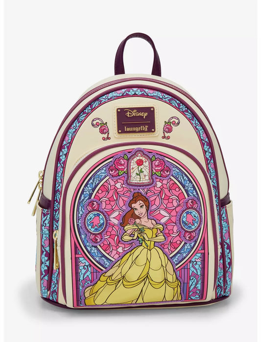 Loungefly Disney Beauty and the Beast Belle Stained Glass Portrait Mini Backpack