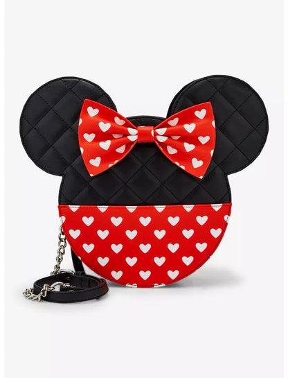 Mickey & Minnie Hearts Double Sided Crossbody Bag