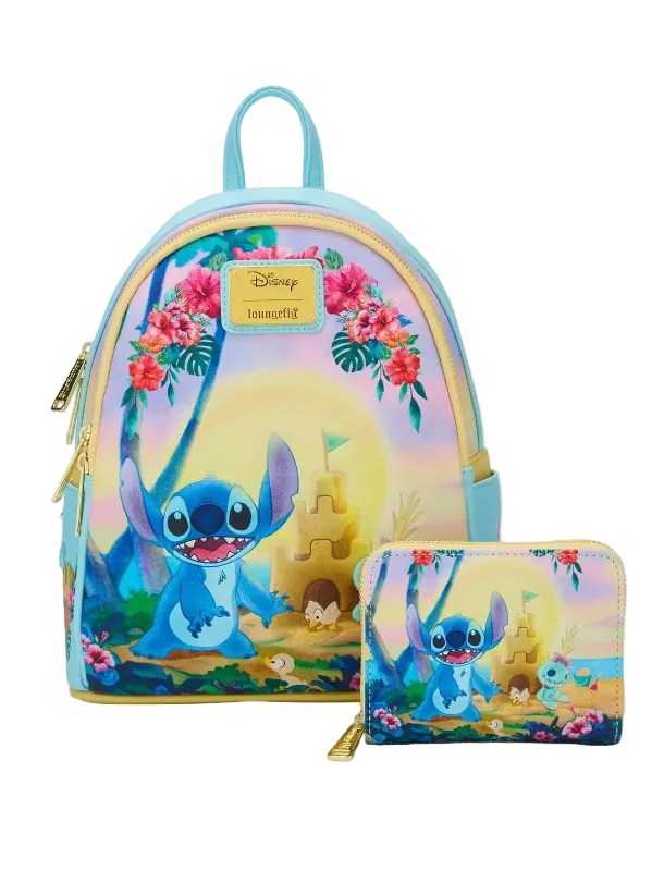 Mini backpack and wallet with Disney character design on a white background