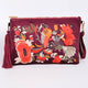 Faux Velvet Clutch With Tassel: Burgundy