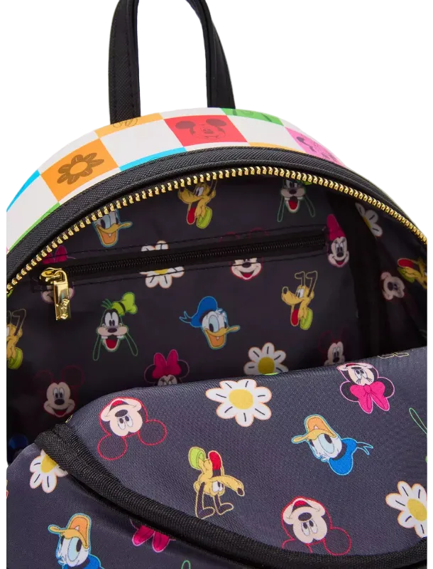 Backpack with cartoon character pattern on a white background
