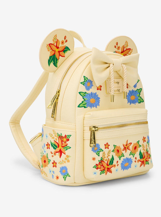 Minnie Mouse Orange Floral Ears Mini Backpack