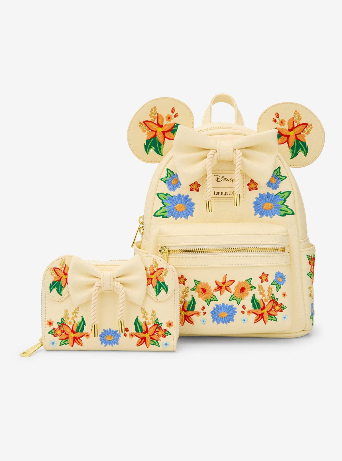 Minnie Mouse Orange Floral Ears Mini Backpack