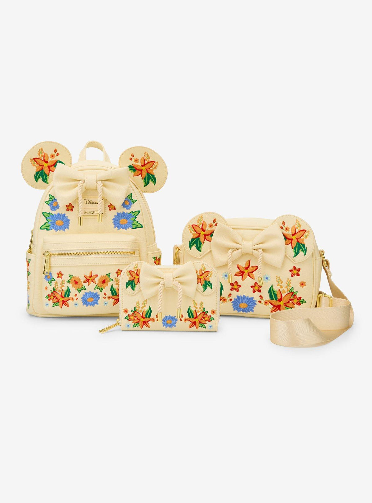 Minnie Mouse Orange Floral Ears Mini Backpack