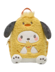 Plush backpack with cartoon character design on a white background