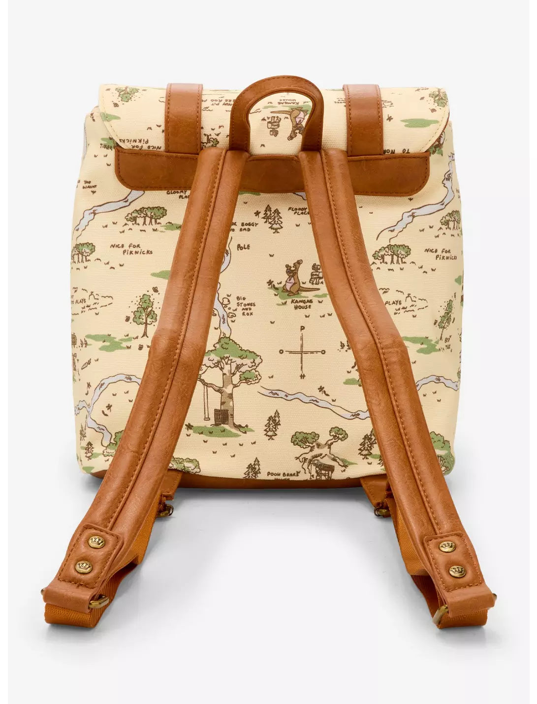 Winnie the Pooh Hundred Acre Wood Map Buckle Strap Mini Backpack