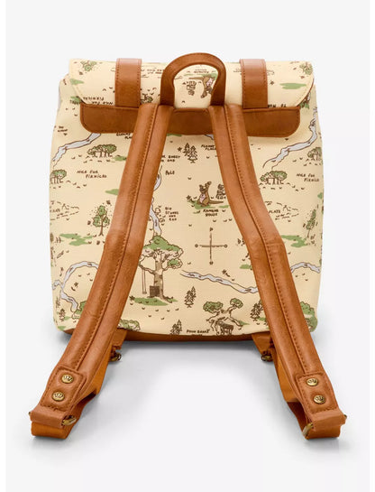 Winnie the Pooh Hundred Acre Wood Map Buckle Strap Mini Backpack