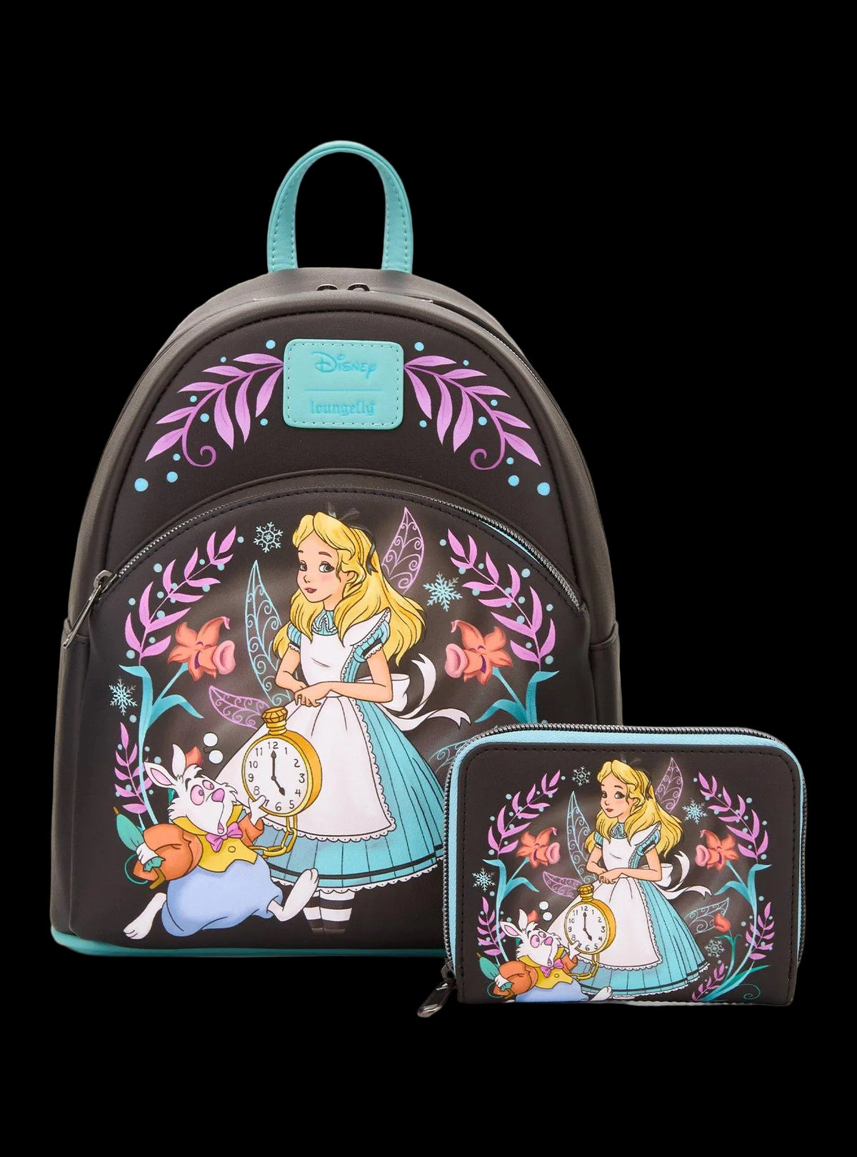 Alice in Wonderland Winter Drawing Mini Zipper Wallet
