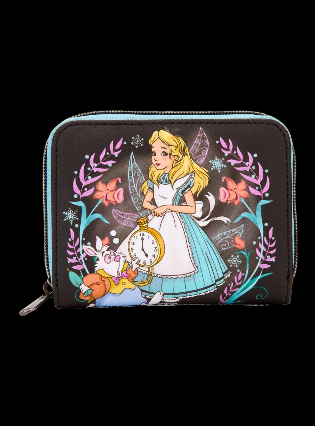 Alice in Wonderland Winter Drawing Mini Zipper Wallet front
