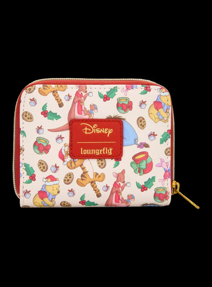 Winnie the Pooh Milk & Cookies Holiday Mini Zipper Wallet