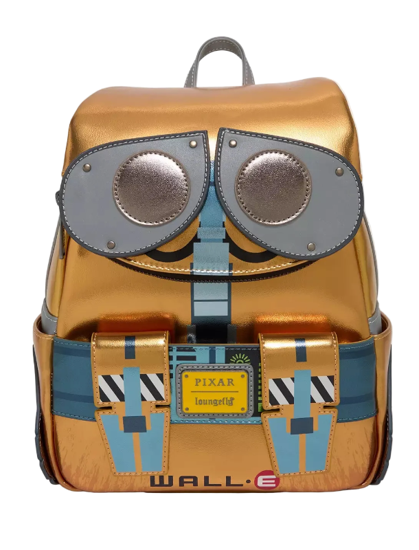 Backpack designed like a character from Pixar's 'Wall-E' on a white background