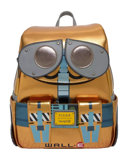Backpack designed like a character from Pixar's 'Wall-E' on a white background
