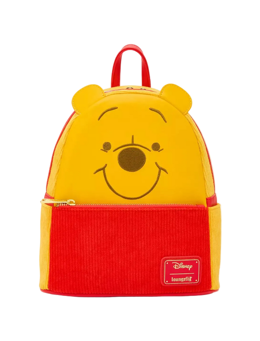 Backpack with a cartoon bear design on a white background