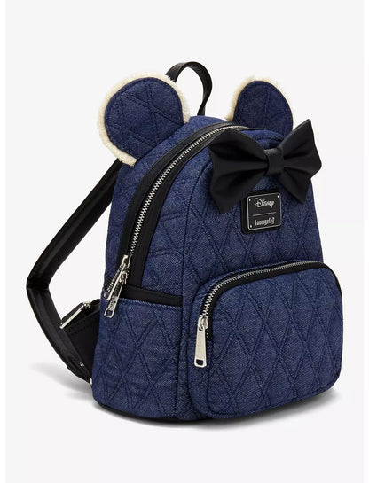 Minnie Mouse Denim Quilted Mini Backpack